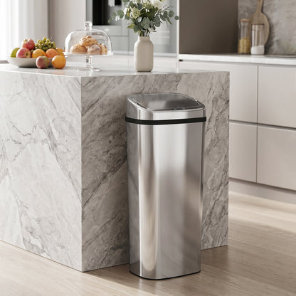 Caixote De Lixo Homcom Prata Aço Inoxidável E Abs 33x25x84cm_1