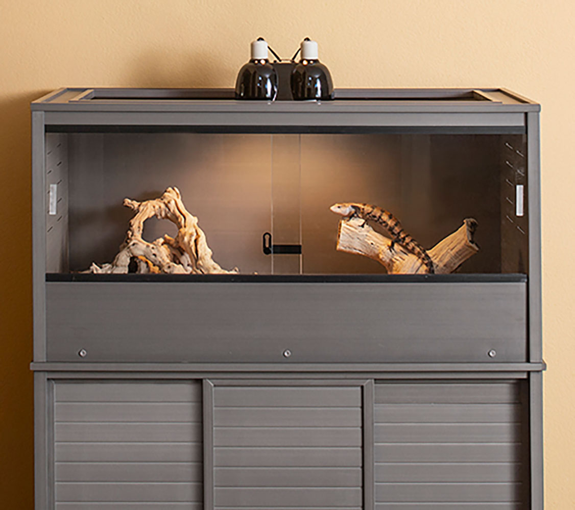 Terrario Grande Para Reptiles Y Otros Pequeños Animales Mojave - 122x61x58cm - Decorativo Para Interiores (gris)_1