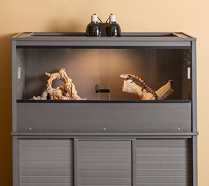 Terrario Grande Para Reptiles Y Otros Pequeños Animales Mojave - 122x61x58cm - Decorativo Para Interiores (gris)_1