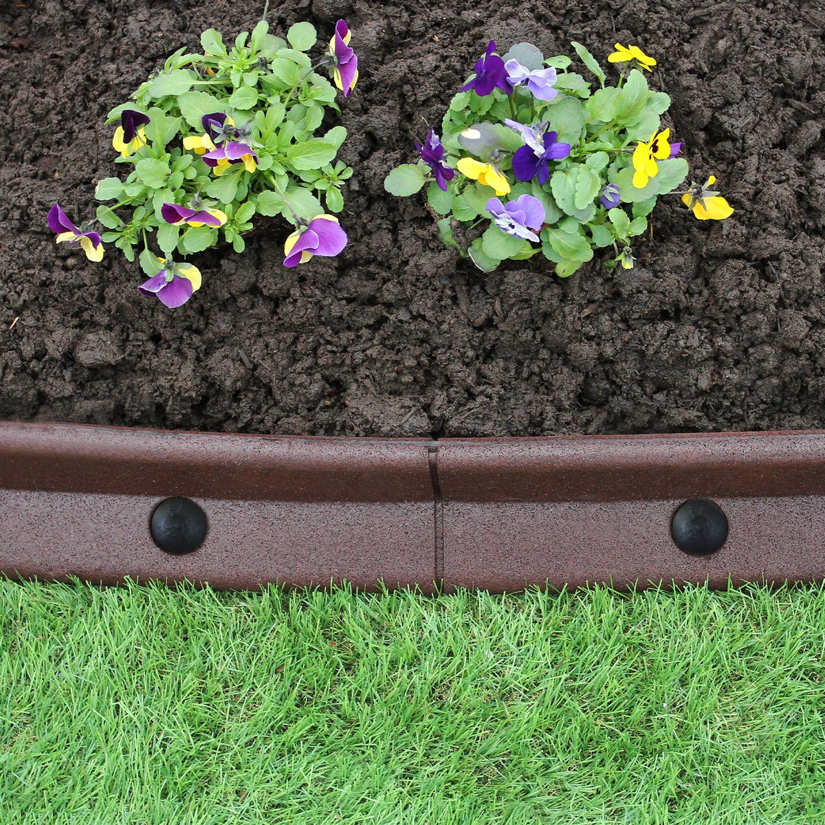 Bordes De Césped Marrón Flexibles Jardín Bordes De Césped Paquete De 4 X 1.2m_4