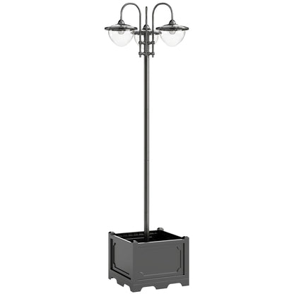 Farol De Jardín Outsunny Pp, Abs, Acero Inoxidable, Aleación De Aluminio Negro 60x55x189 Cm_1