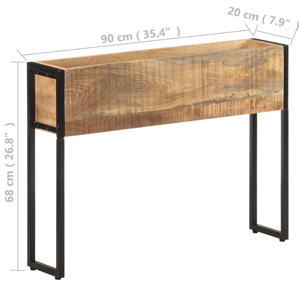 Jardinera De Madera De Mango Rugosa 90x20x68 Cm_4