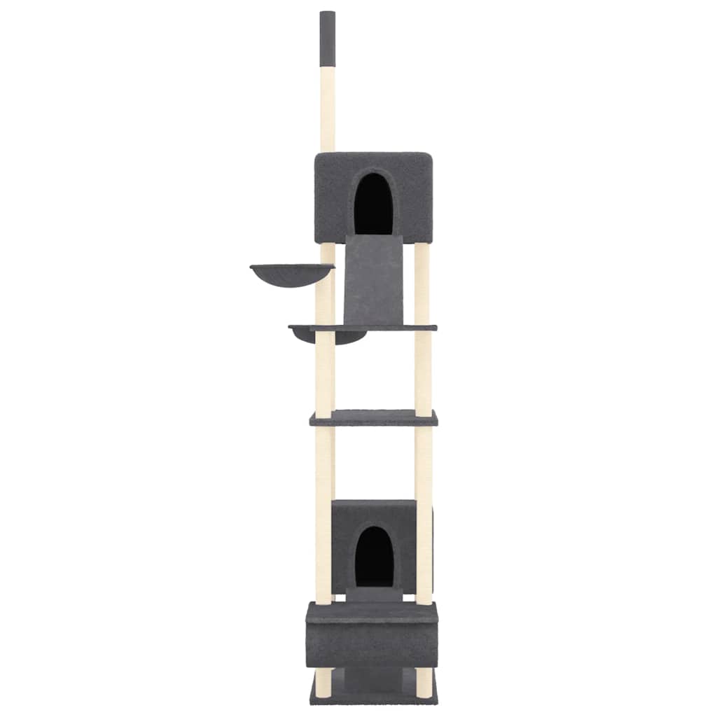 Árbol Rascador Para Gatos Suelo A Techo Gris Oscuro 277-303 Cm_2