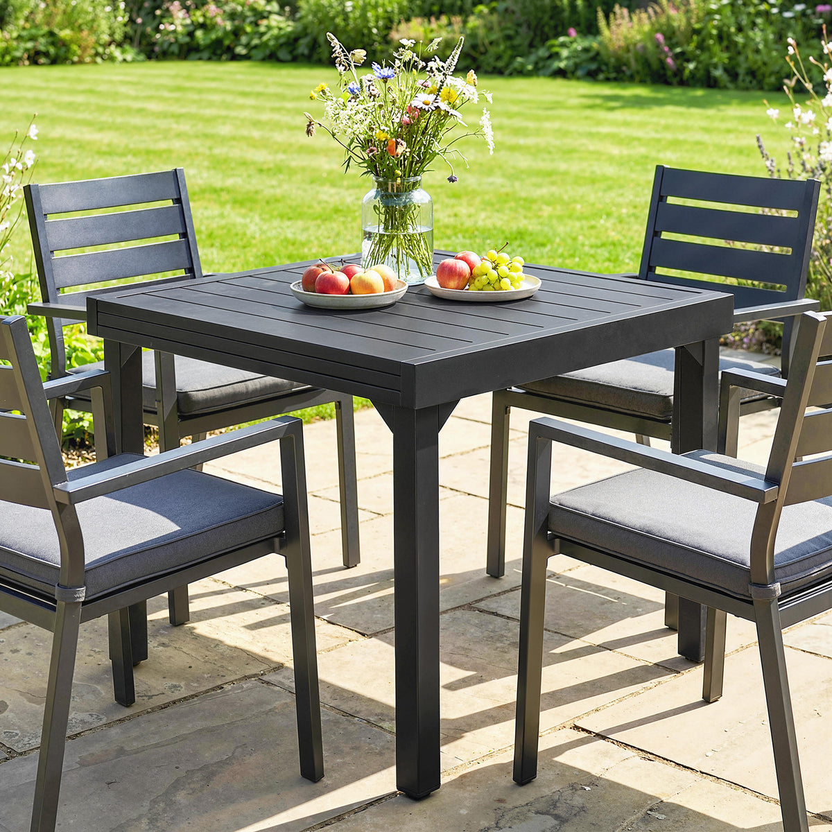 Outsunny Mesa De Jardín Exterior Extensible 80/160 Cm De Aluminio Negro_3