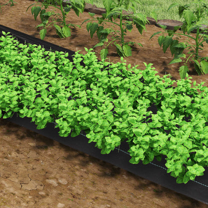 Outsunny Malla Antimaleza 2x25 M 60 G/m² Para Control De Malezas Malas Negro_1