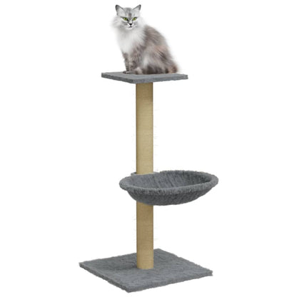 Rascador Para Gatos Con Poste De Sisal Gris Claro 74 Cm_2