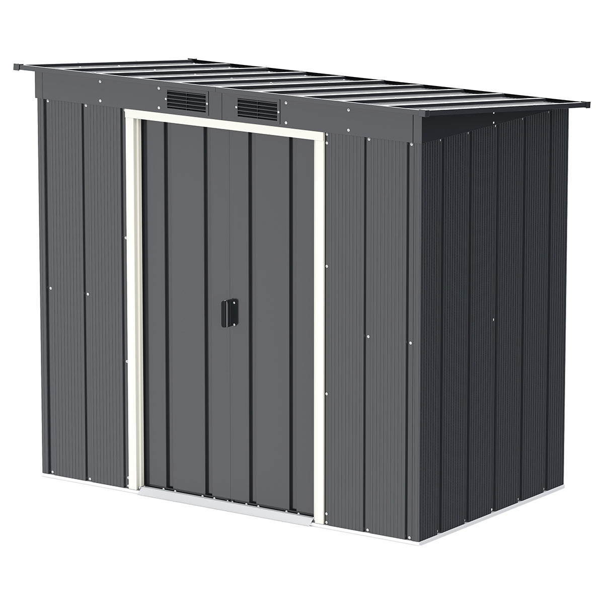 Duramax - Caseta Jardín - Eco Pent Roof 6x4 - Metal - Color Gris Antracita_0
