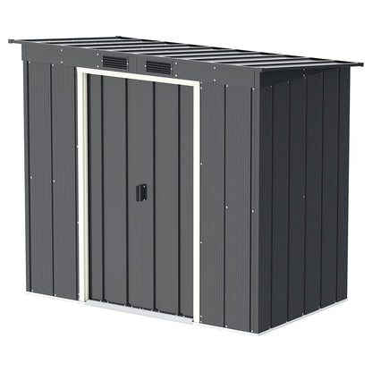 Duramax - Caseta Jardín - Eco Pent Roof 6x4 - Metal - Color Gris Antracita_0
