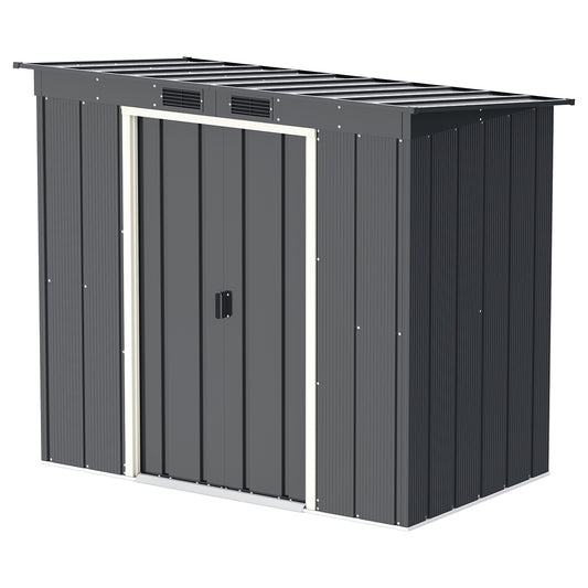 Duramax - Caseta Jardín - Eco Pent Roof 6x4 - Metal - Color Gris Antracita_0