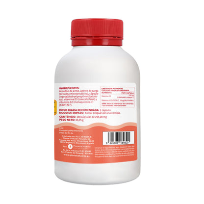 Vitamina D3 &amp; K2 Mk7 Planeta Huerto 180 Capsulas