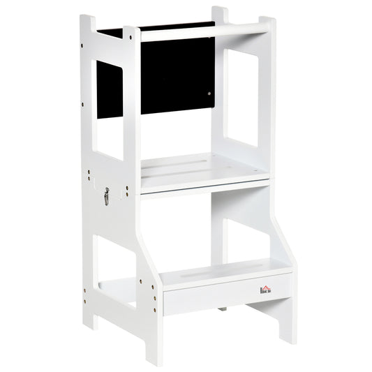 Homcom Torre De Aprendizaje Para Niños Convertible Escritorio Pizarra 42x44x86cm_0