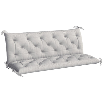 Outsunny Cojín Para Banco De Jardín De 3 Plazas Con Respaldo 150x98x8 Cm Gris_0