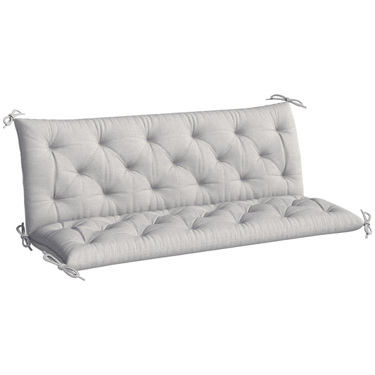Outsunny Cojín Para Banco De Jardín De 3 Plazas Con Respaldo 150x98x8 Cm Gris_0
