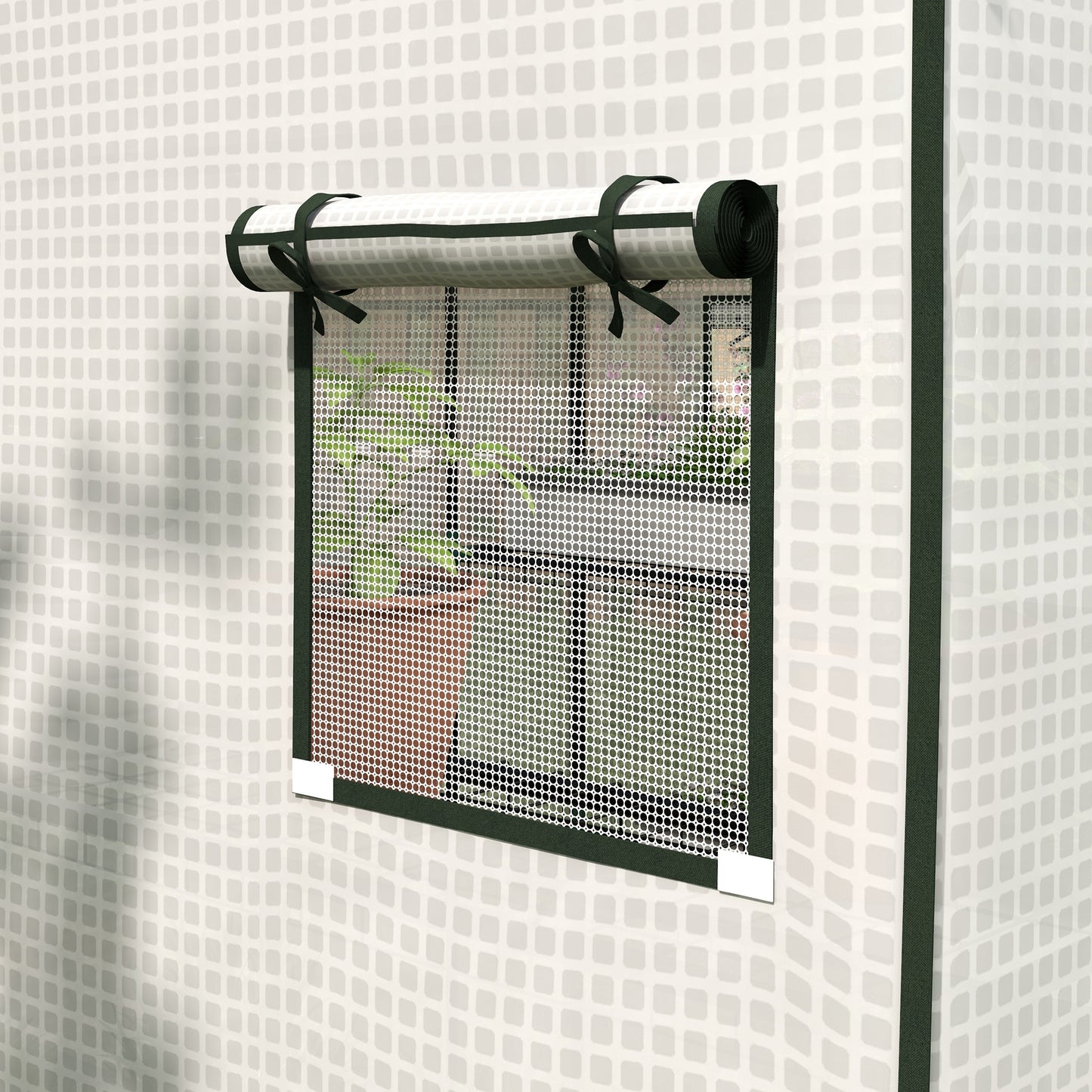 Outsunny Plástico Invernadero 140x143x190 Cm Con Puerta Enrollable Anti-uv_4
