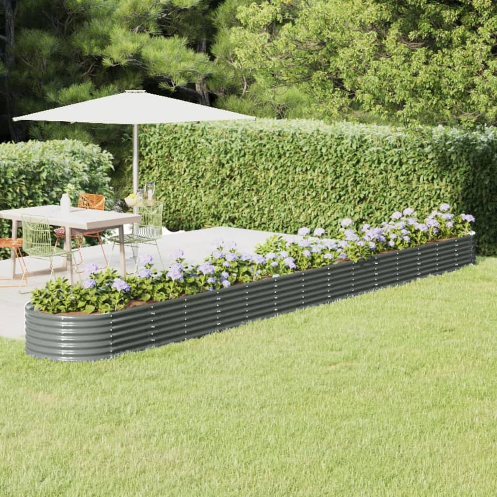 Jardinera Arriate Acero Galvanizado Gris 620x80x36 Cm_1
