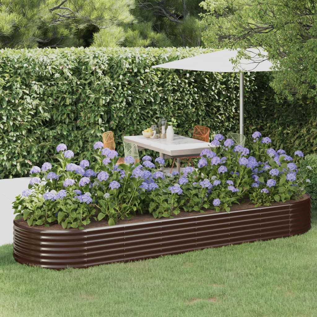 Jardinera Arriate Acero Galvanizado Marrón 322x100x36cm_1