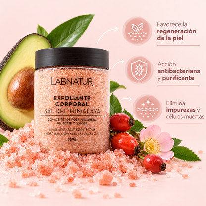 Exfoliante Corporal con Sal del Himalaya 350 g Labnatur | Exfoliación Mineral | Rosa Mosqueta, Aguacate y Jojoba_1