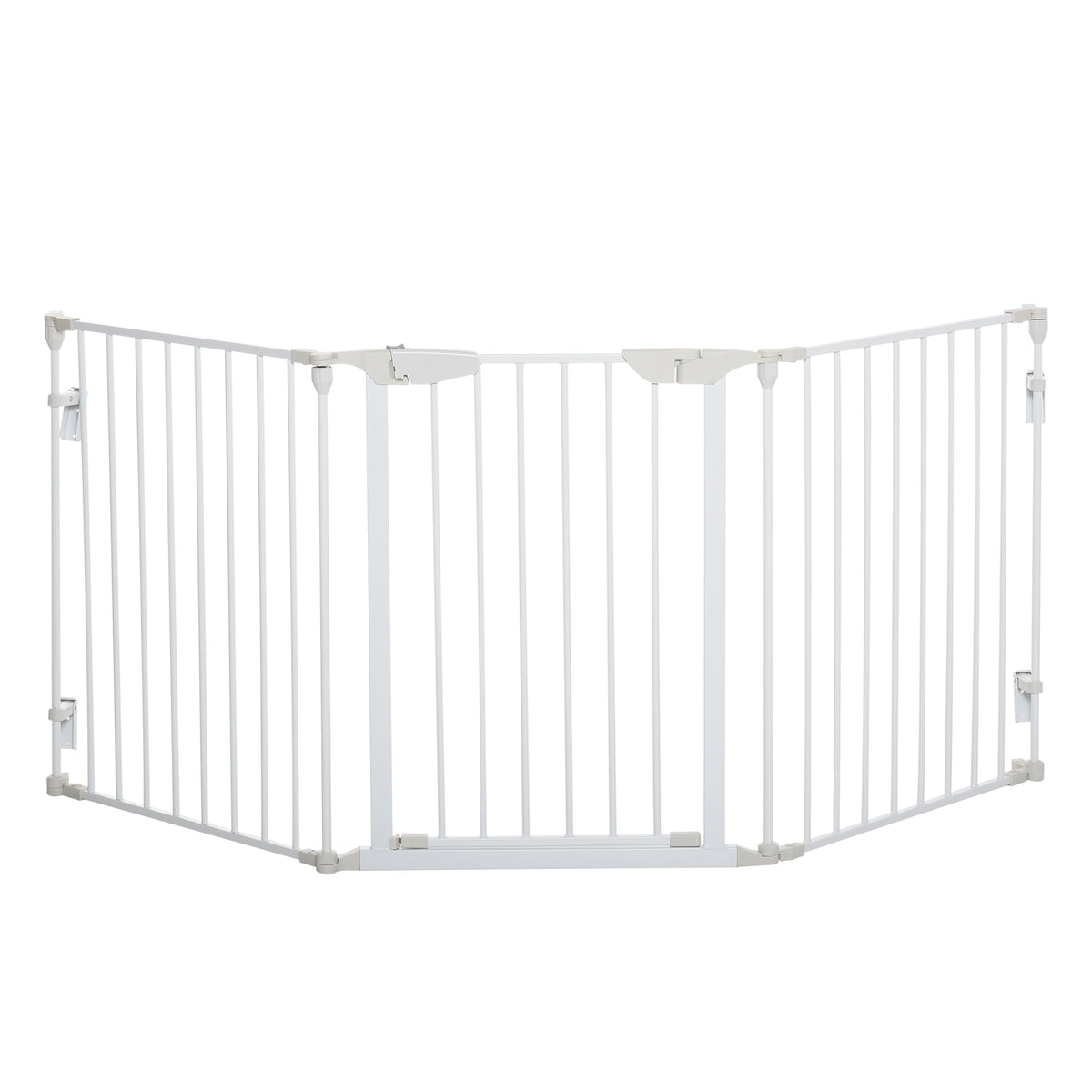Pawhut Barrera Para Perros Plegable De 3 Paneles Con Cierre Inteligente Blanco_0