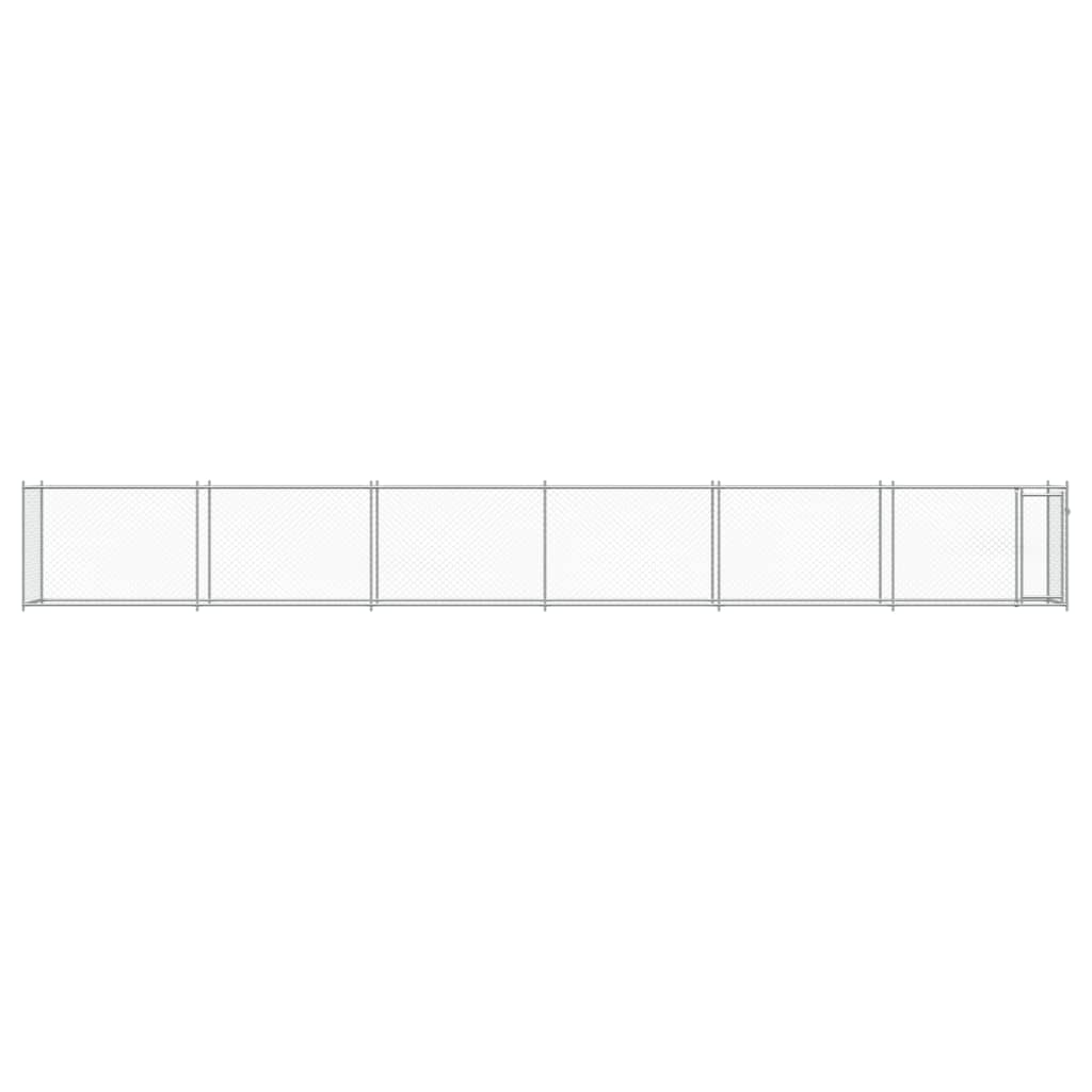 Jaula De Perros Con Puerta Acero Galvanizado Gris 12x2x1,5 M_3