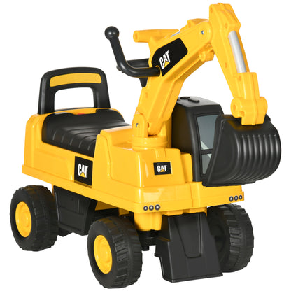 Homcom Excavadora Con Licencia Caterpillar Para Niños 85x27,5x47,5 Cm Amarillo_0