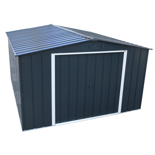 Eco Alcoy 10x12 Metal Grey Anthracite Garden Shed_0