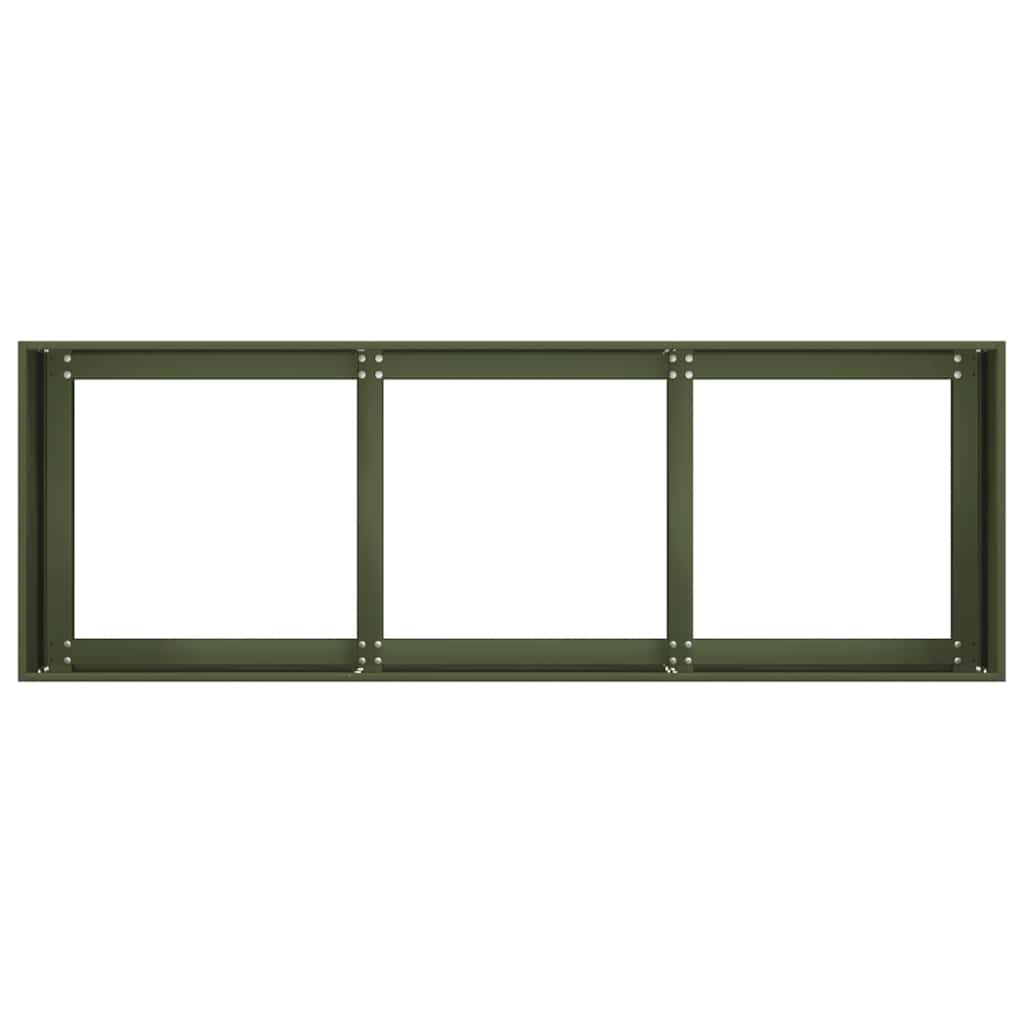 Jardinera De Acero Laminado En Frío Verde Oliva 120x40x40 Cm_4