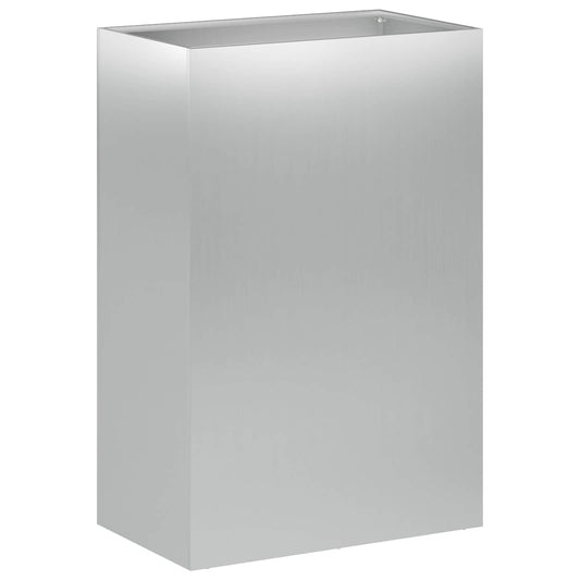 Macetero De Jardín Plateado 50 X 30 X 75 Cm Acero Galvanizado_0