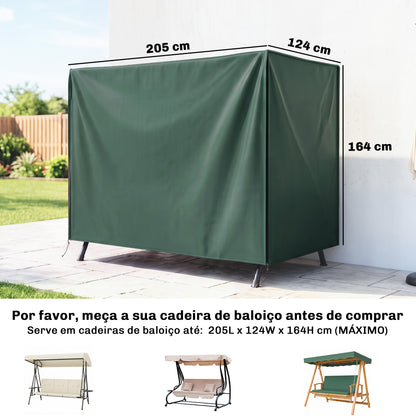 Cubierta Para Columpio Outsunny Verde Oscuro 205x124x164cm_2