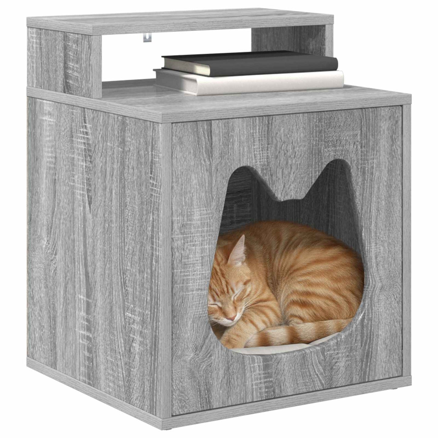 Casa Para Gatos Gris Sonoma 42,5 X 40 X 53,5 Cm_2