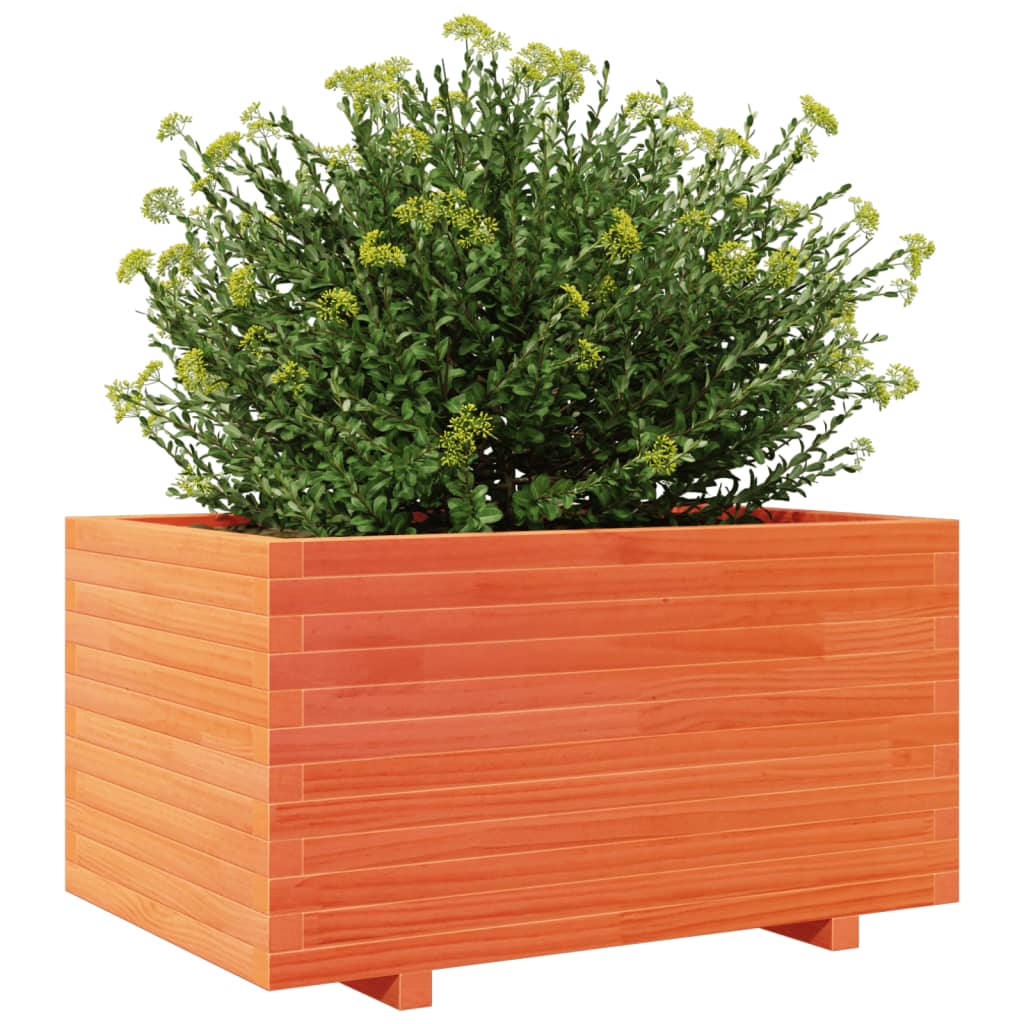 Jardinera Madera Maciza De Pino Marrón Cera 90x60x49,5 Cm_3