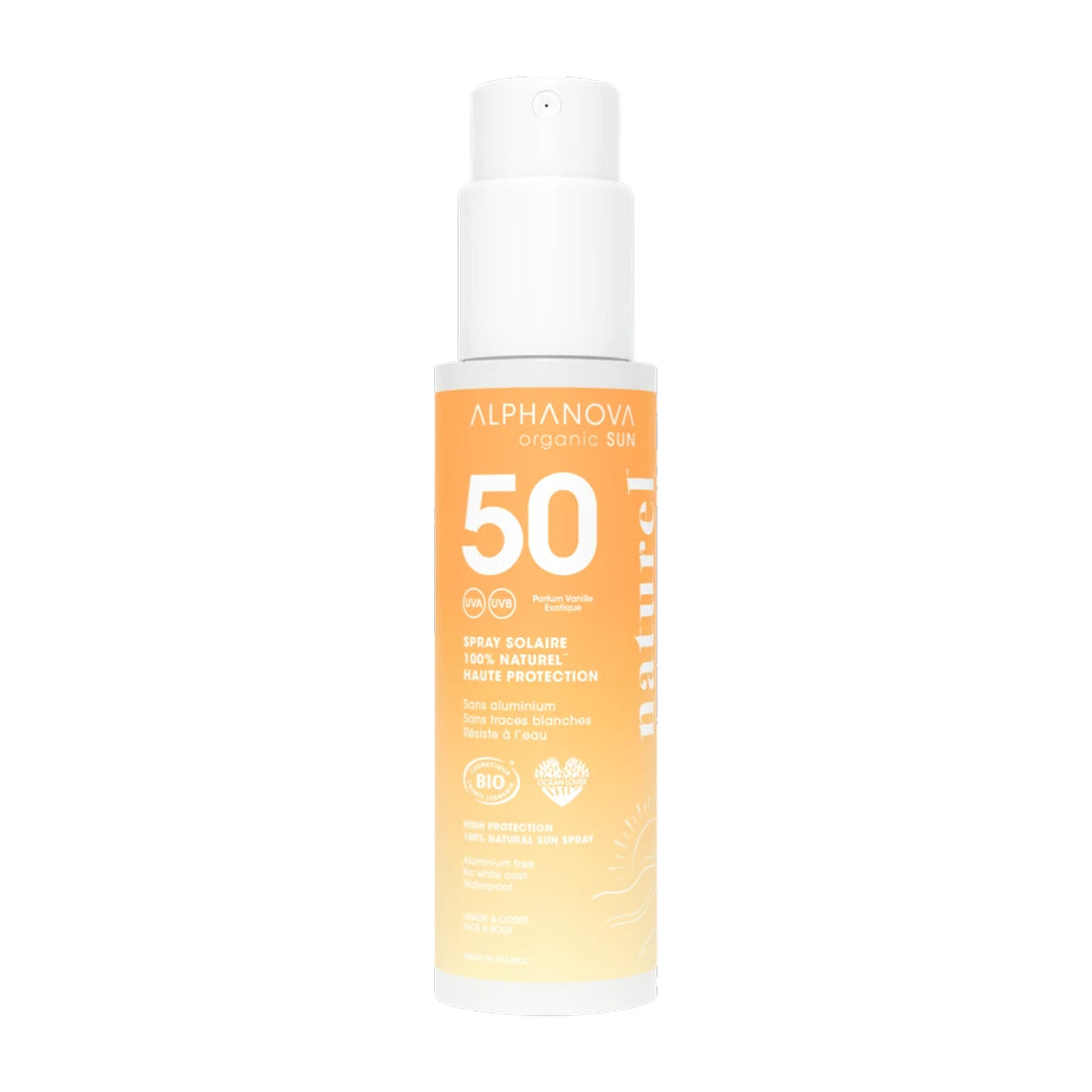 Spray solar adultos bio FPS50 Alphanova 100 ml