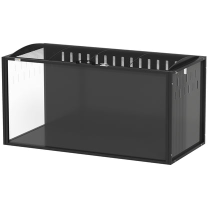 Pawhut Jaula Para Hámster Grande 105x51x53 Cm Con Tapa Ventilada Abatible Negro_3