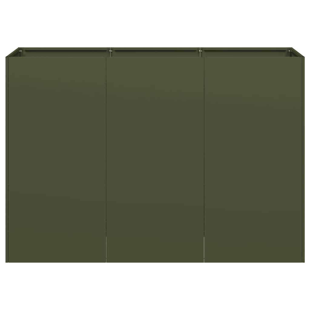 Jardinera De Acero Laminado En Frío Verde Oliva 120x40x80 Cm_3