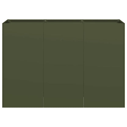 Jardinera De Acero Laminado En Frío Verde Oliva 120x40x80 Cm_3