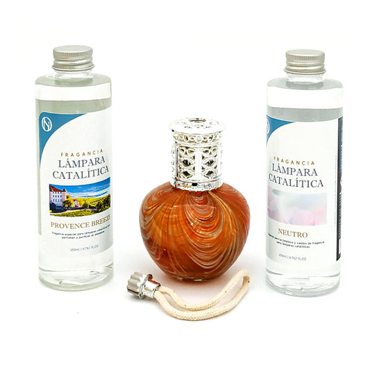 Pack Ahorro Lámpara Catalítica Orange Waves + Fragancia Provence Breeze 500ml + Limpiador Neutro 200ml + Mecha Repuesto_0