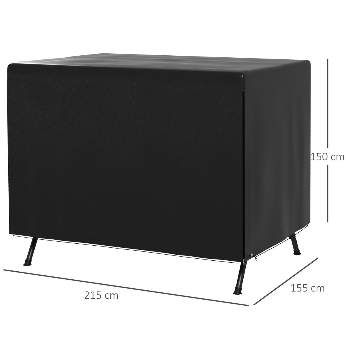 Funda Para Columpio Outsunny Pe Negro 215x155x150 Cm_2