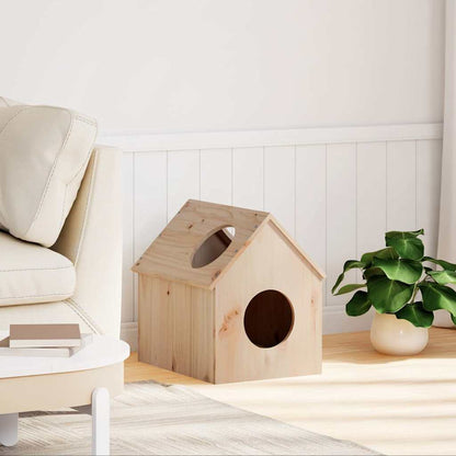Casa Para Gatos Madera Maciza Pino 41x50x50 Cm_0