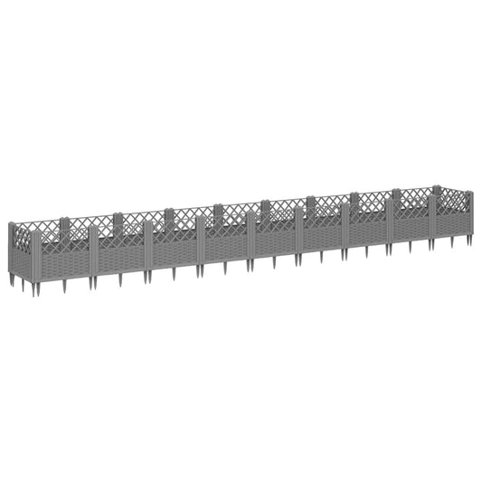Jardinera Con Clavijas Pp Gris Claro 363,5x43,5x43,5 Cm_0