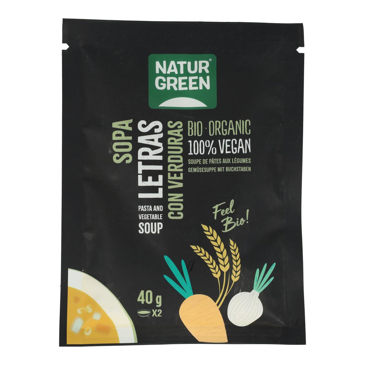 Sopa Letras con verdura bio Naturgreen, 40g
