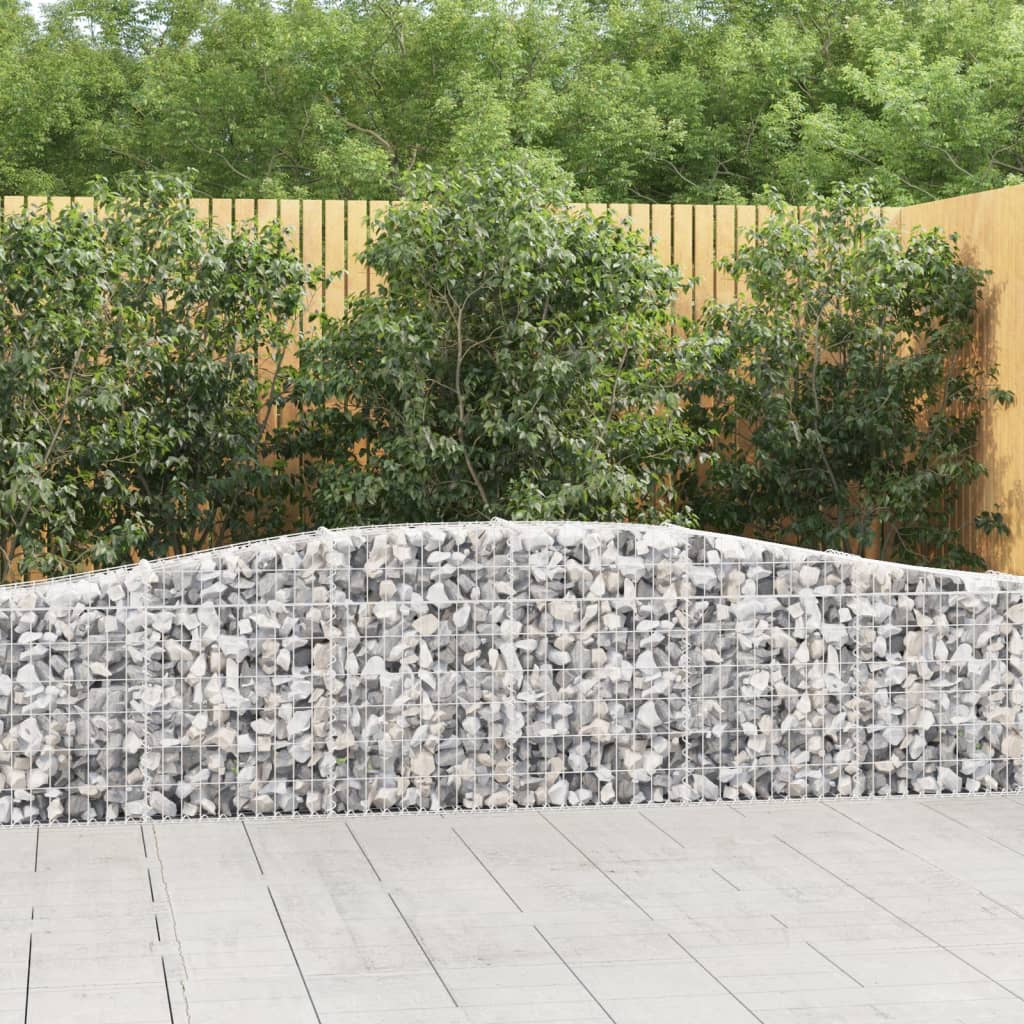 Cestas De Gaviones 8 Uds Forma De Arco Hierro 400x30x60/80 Cm_1
