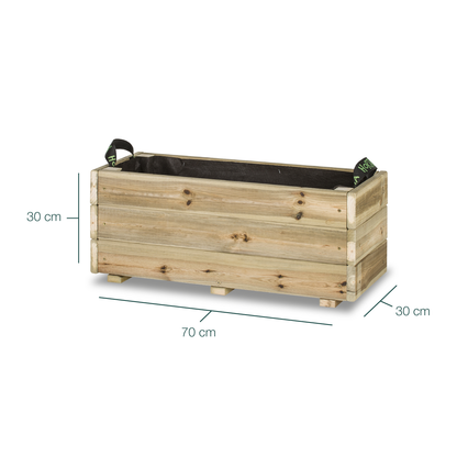 Jardinera De Madera Para Exterior Ghio KD Hortalia 70x30x30 Cm_5