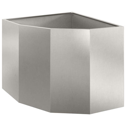 Macetero De Esquina Plateado 60 X 60 X 50 Cm Acero Inoxidable_0