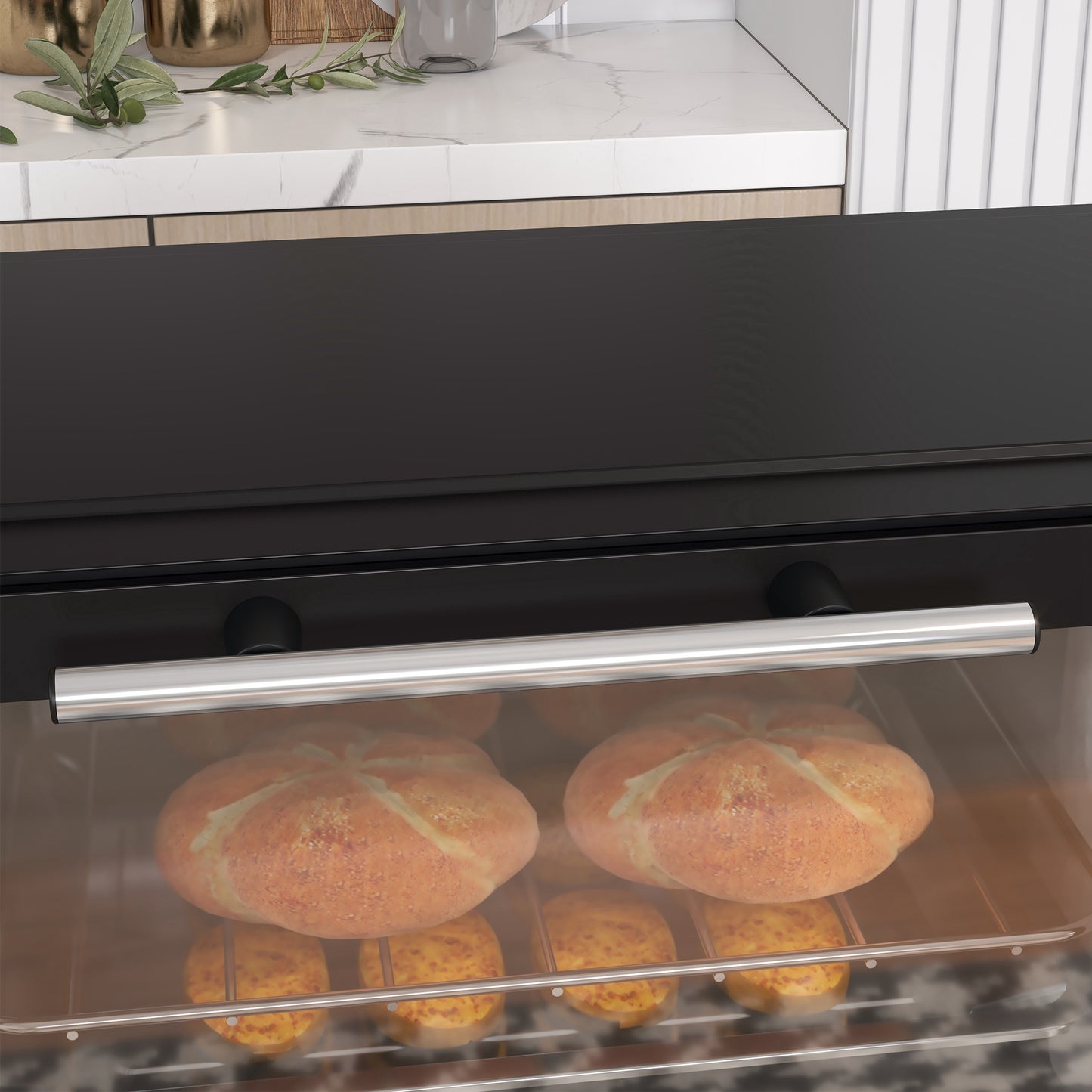Homcom Mini Horno Eléctrico 9l 50w Con Temperatura Ajustable Temporizador Negro_4