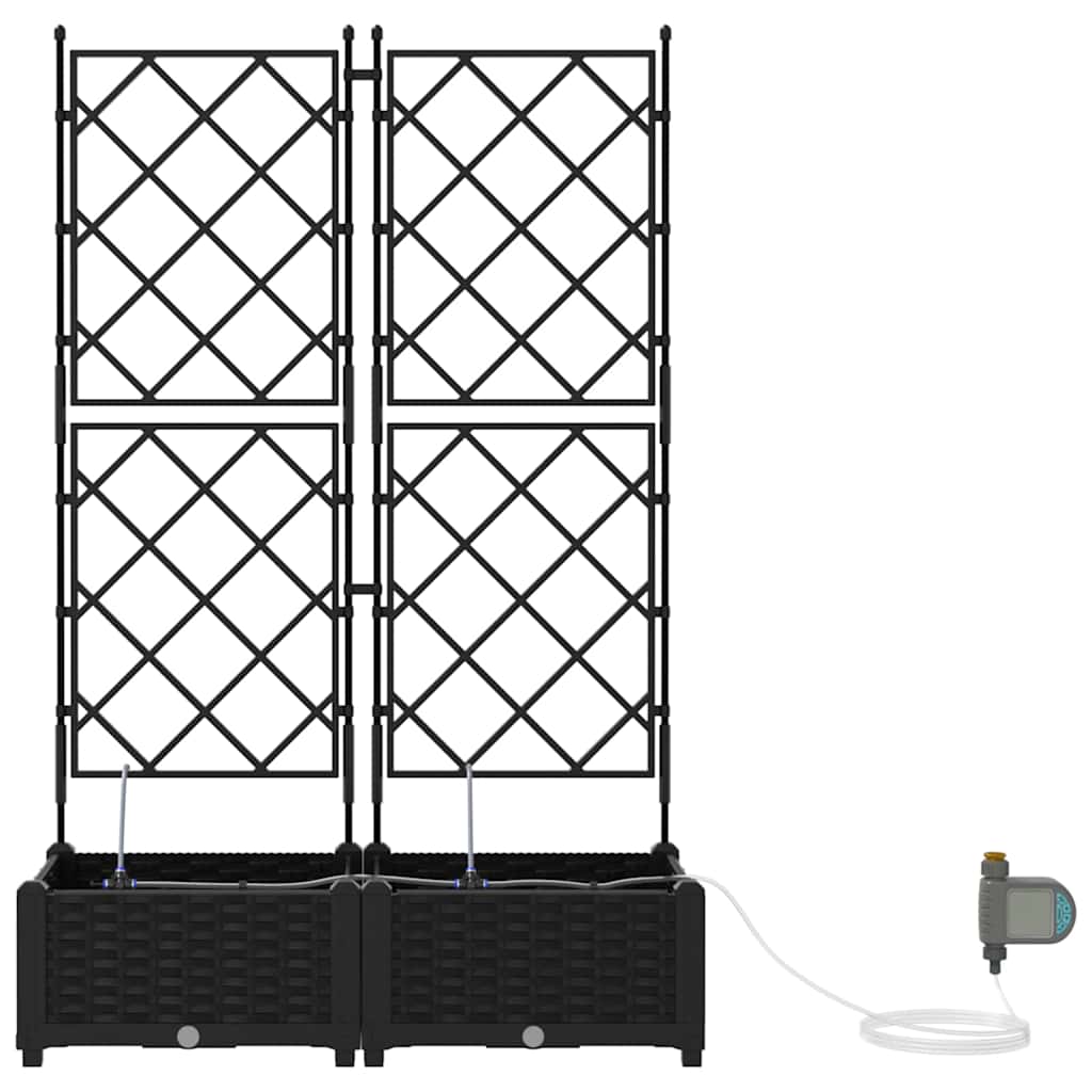 Macetero De Jardín 2 Uds. Negro 80 X 40 X 126 Cm Pp_5