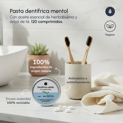 Pasta de dientes sin flúor sólida Planeta Huerto 120 tabletas