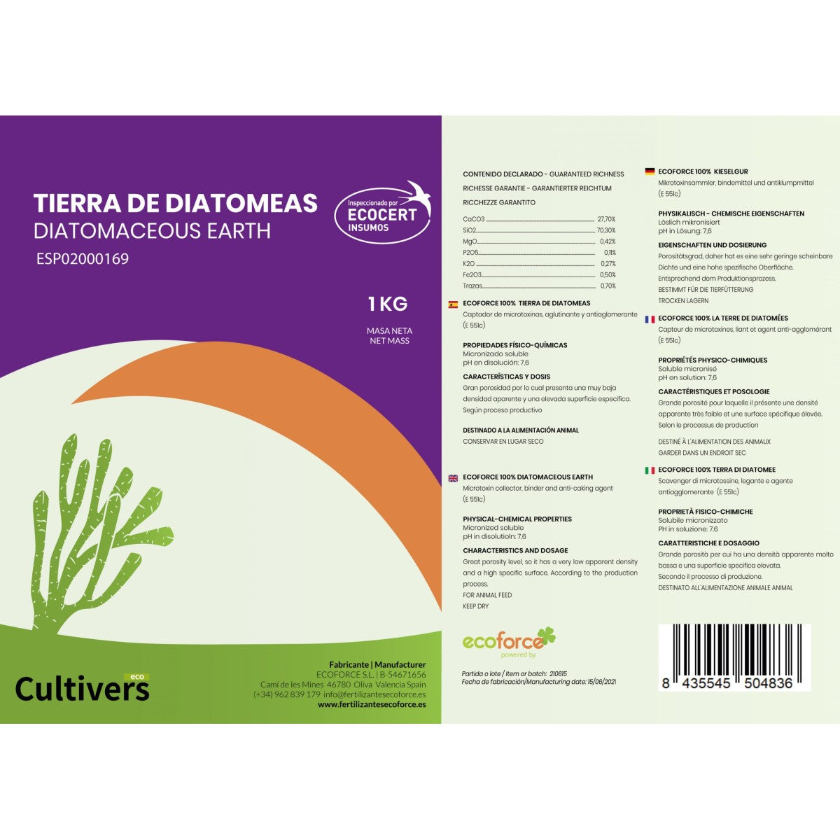 Tierra De Diatomeas Micronizada Cultivers 250 G_3