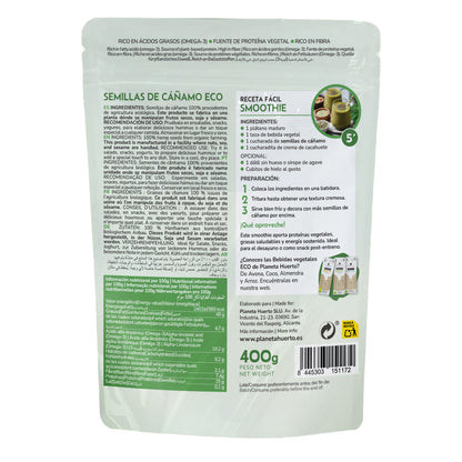 Semillas de cáñamo pelado ECO Planeta Huerto 400 g