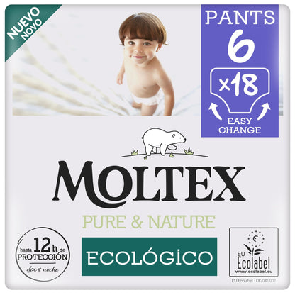 Pants Moltex Pure &amp; Nature T6 (+14 kg), 18 Uds