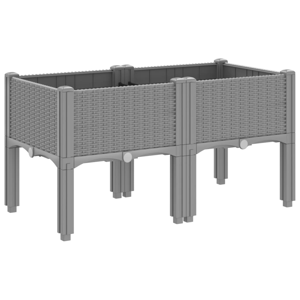 Jardinera Con Patas Pp Gris Claro 80x40x42 Cm_4