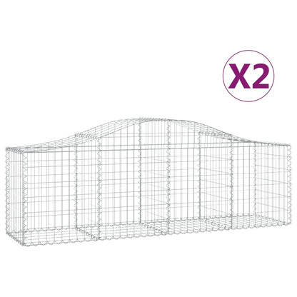Cestas Gaviones 2 Uds Forma De Arco Hierro 200x50x60/80 Cm_0